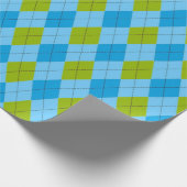 Blau & Grün Argyle Golf Geschenkpapier (Ecke)