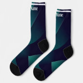 Blau & Grün | Benutzerdefinierter Name Socken (Linkes Detail)