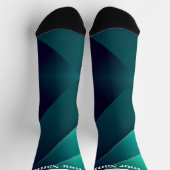 Blau & Grün | Benutzerdefinierter Name Socken (Oben)