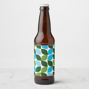 Blau, grün, cool, trendig, moderne Natur abstrakt Bierflaschenetikett