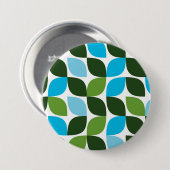 Blau, grün, cool, trendig, moderne Natur abstrakt Button (Vorne & Hinten)