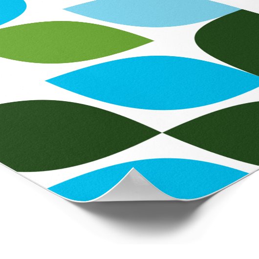 Blau, grün, cool, trendig, moderne Natur abstrakt Poster (Ecke)