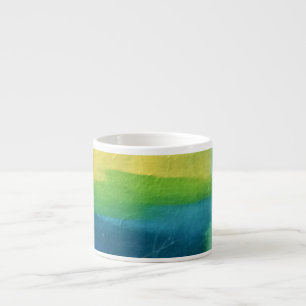 Blau, Grün, Gelb, Abstrakte Espresso-Tasse Espressotasse