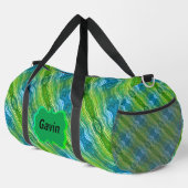 Blau Grün Gelb Zickzack Duffle Bag (Rechte Ecke)