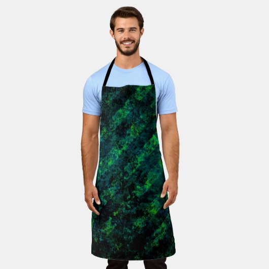 Blau, grün gestreift, Hintergrund mit Weichzeichnu Schürze (Getragen)