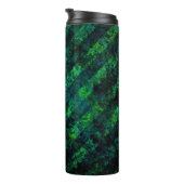 Blau, grün gestreift, Hintergrund mit Weichzeichnu Thermosbecher (Nach rechts gedreht)