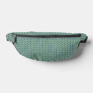 BLAU GRÜN GESTRICKT Bauchtasche