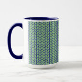 BLAU GRÜN GESTRICKT Navy Combo Becher Tasse (Links)