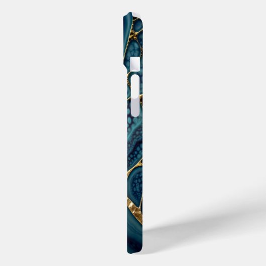 Blau, Grün, Gold Case-Mate iPhone Hülle (Rückseite / Links)