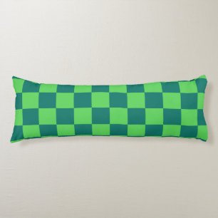 Blau-grün kariertes Gingham-Muster Seitenschläferkissen