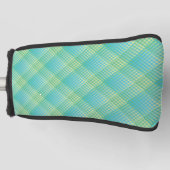 Blau Grün Karo abstraktes Muster Golf Headcover (Vorderseite)