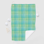 Blau Grün Karo abstraktes Muster Golfhandtuch (Insitu)