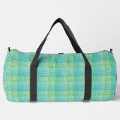 Blau Grün Karo abstraktes Muster groß Duffle Bag (Vorderseite)