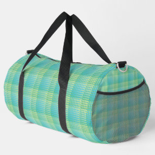Blau Grün Karo abstraktes Muster groß Duffle Bag