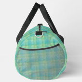 Blau Grün Karo abstraktes Muster groß Duffle Bag (Rechts)