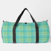 Blau Grün Karo abstraktes Muster groß Duffle Bag (Rückseite)