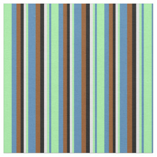Blau, Grün, Lavendel, Schwarz und Braun farbig Stoff