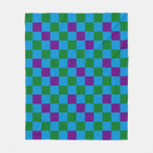 Blau Grün Lila Karomuster Design  Fleecedecke (Vorderseite)