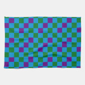 Blau Grün Lila Karomuster Design  Geschirrtuch (Horizontal)