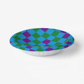 Blau Grün Lila Karomuster Design  Pappteller (Gewinkelt)