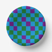 Blau Grün Lila Karomuster Design  Pappteller (Vorderseite)