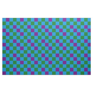 Blau Grün Lila Karomuster Design Stoff