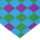 Blau Grün Lila Karomuster Design  Tischdecke (Schrägansicht)