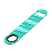 Blau/grün-lila-Wellenmuster Thunder_Cove Speed Flaschenöffner (Rückseite Schrägansicht)