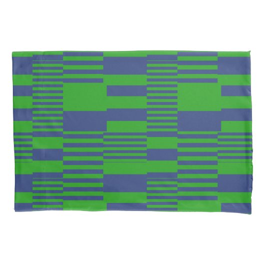 Blau Grün Patchwork Streifen Design  Kissenbezug (Vorderseite)