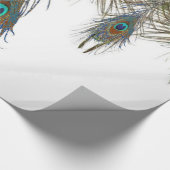 Blau-grün-Pfau-Federkunst Geschenkpapier (Ecke)