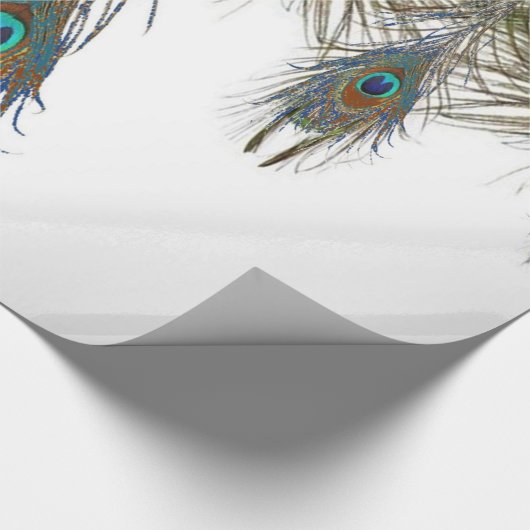 Blau-grün-Pfau-Federkunst Geschenkpapier (Ecke)