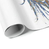 Blau-grün-Pfau-Federkunst Geschenkpapier (Rolleneckpunkt)