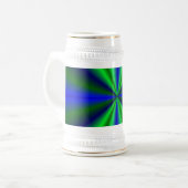 blau grün Regenbogen Bierglas (Vorderseite Links)