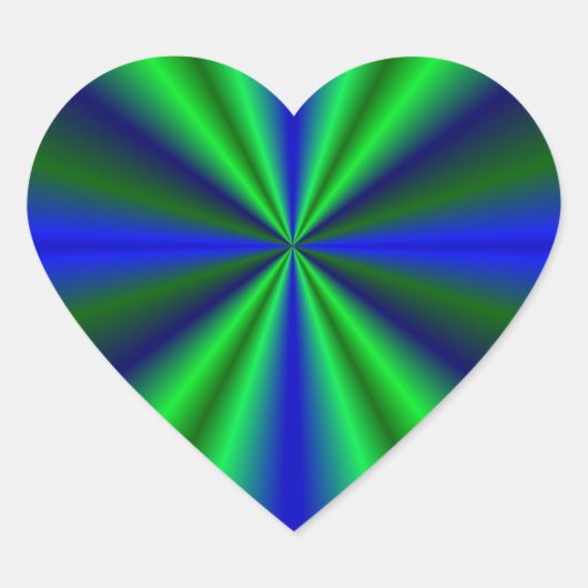 blau grün Regenbogen Herz-Aufkleber (Vorderseite)
