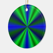 blau grün Regenbogen Keramik Ornament (Links)