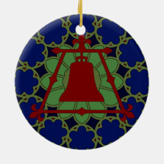 Blau, Grün-roter Buntglas Fleur Entwurf Keramik Ornament