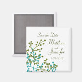 Blau & Grün speichern Sie das Datumsmagazin - Plat Magnet (Vorderseite/Rückseite)