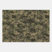 Blau, Grün und Beige Pixel Camouflage Camouflage Geschenkpapier Set (Vorderseite 2)