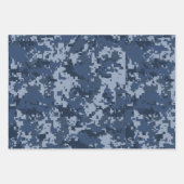 Blau, Grün und Beige Pixel Camouflage Camouflage Geschenkpapier Set (Vorderseite)
