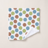 Blau, Grün und Braun Badhandtuch Set (Waschlappen)