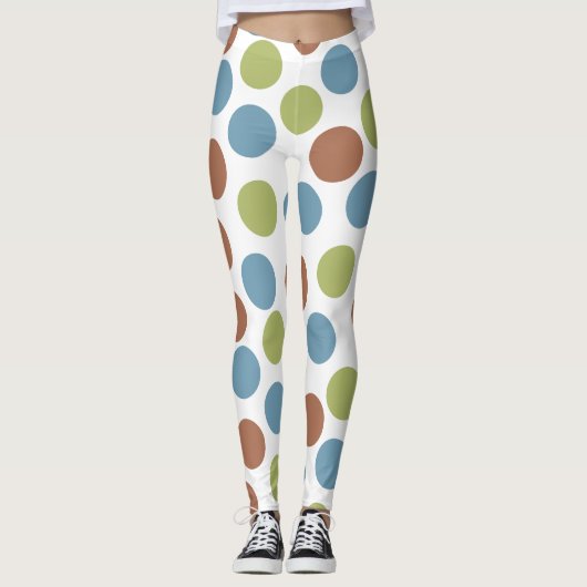 Blau, Grün und Braun Leggings (Vorderseite)