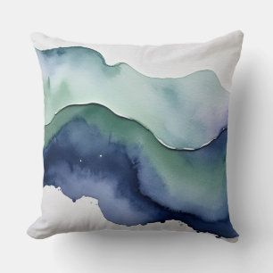 Blau, grün und Elfenbein Kissen
