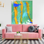 Blau, Grün und Gelb (Farbstudie) #1 Leinwanddruck (Insitu (Wohnzimmer))