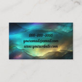 Blau, Grün und Gold Visitenkarte (Rückseite)