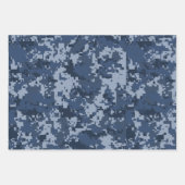 Blau, Grün und Grün 3 Pixel Camouflage Camouflage Geschenkpapier Set (Vorderseite)