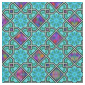 Blau-grün und hell-islamisches Muster Stoff (Nahaufnahme)