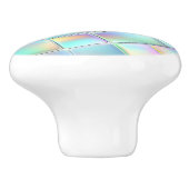 Blau, Grün und Lila Holografisches Muster Keramikknauf (Seitenansicht)