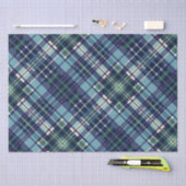 Blau, grün und Lila Kariert Seidenpapier (Handwerk)