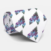 Blau, Grün und Lila Pfeil gestaltete Fraktal Art Krawatte (Gerollt)