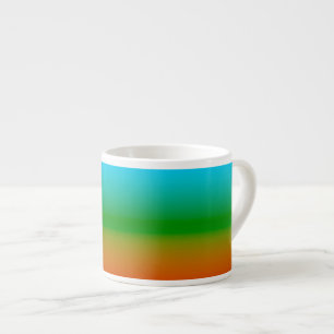 Blau Grün und Orange Gradient Espressotasse